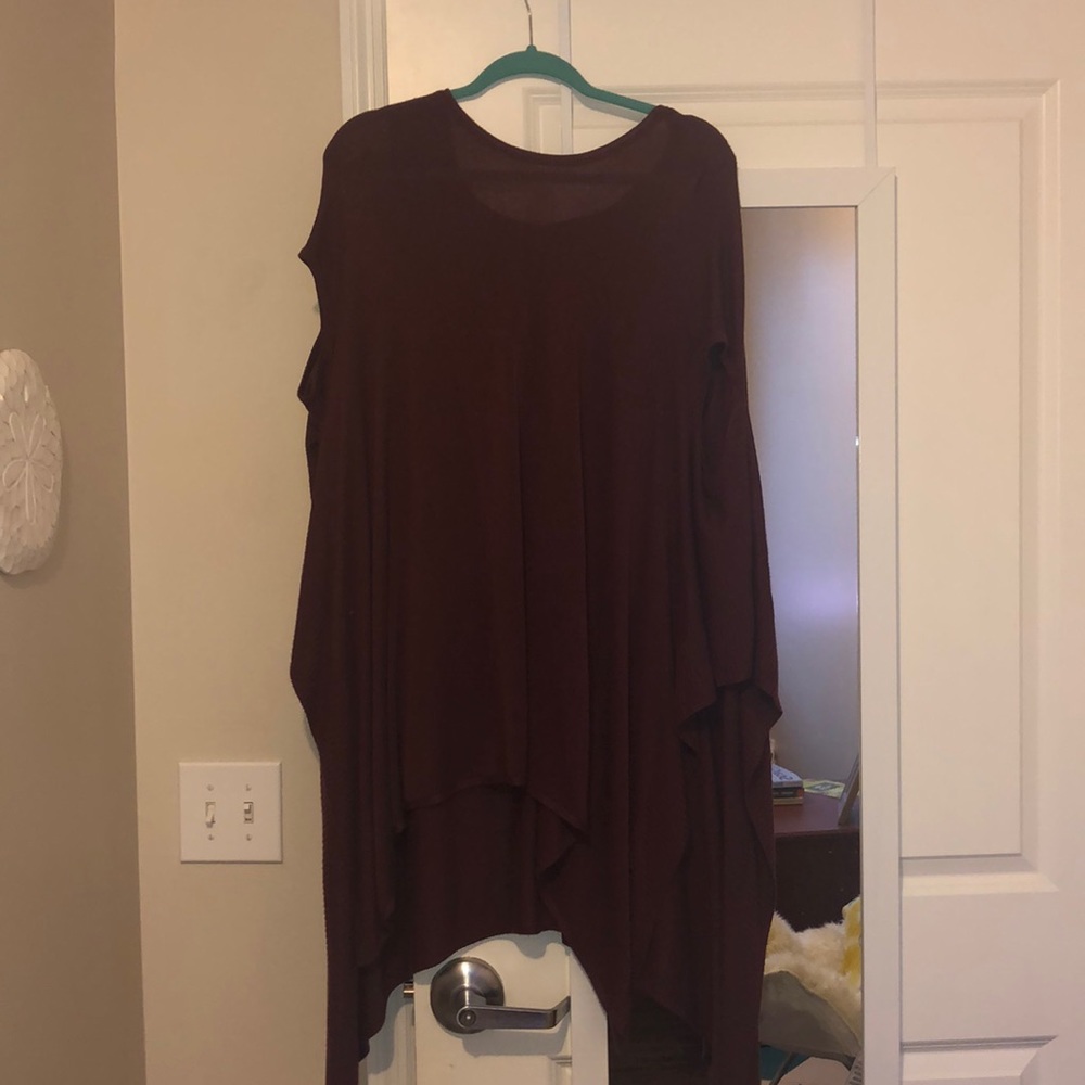 Red flowy top
